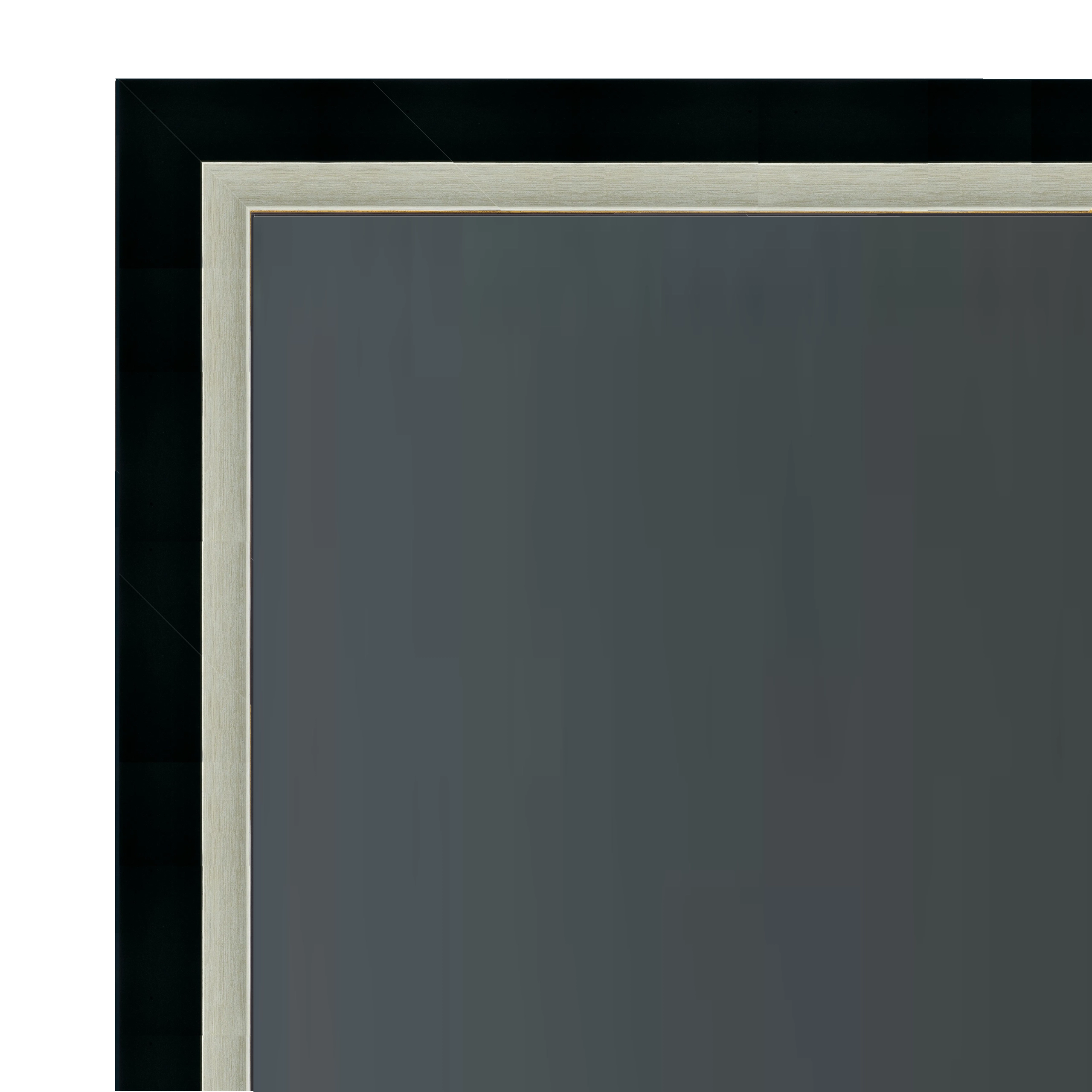 black-silver-modern-tv-frame-flat-profile Black and silver modern decorative TV frame with minimalist flat profile