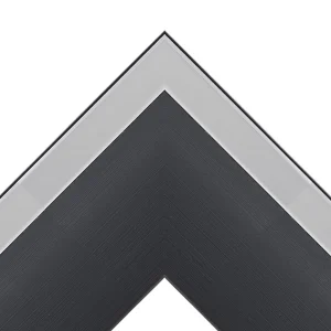 Black and Silver decorative TV frame corner detail