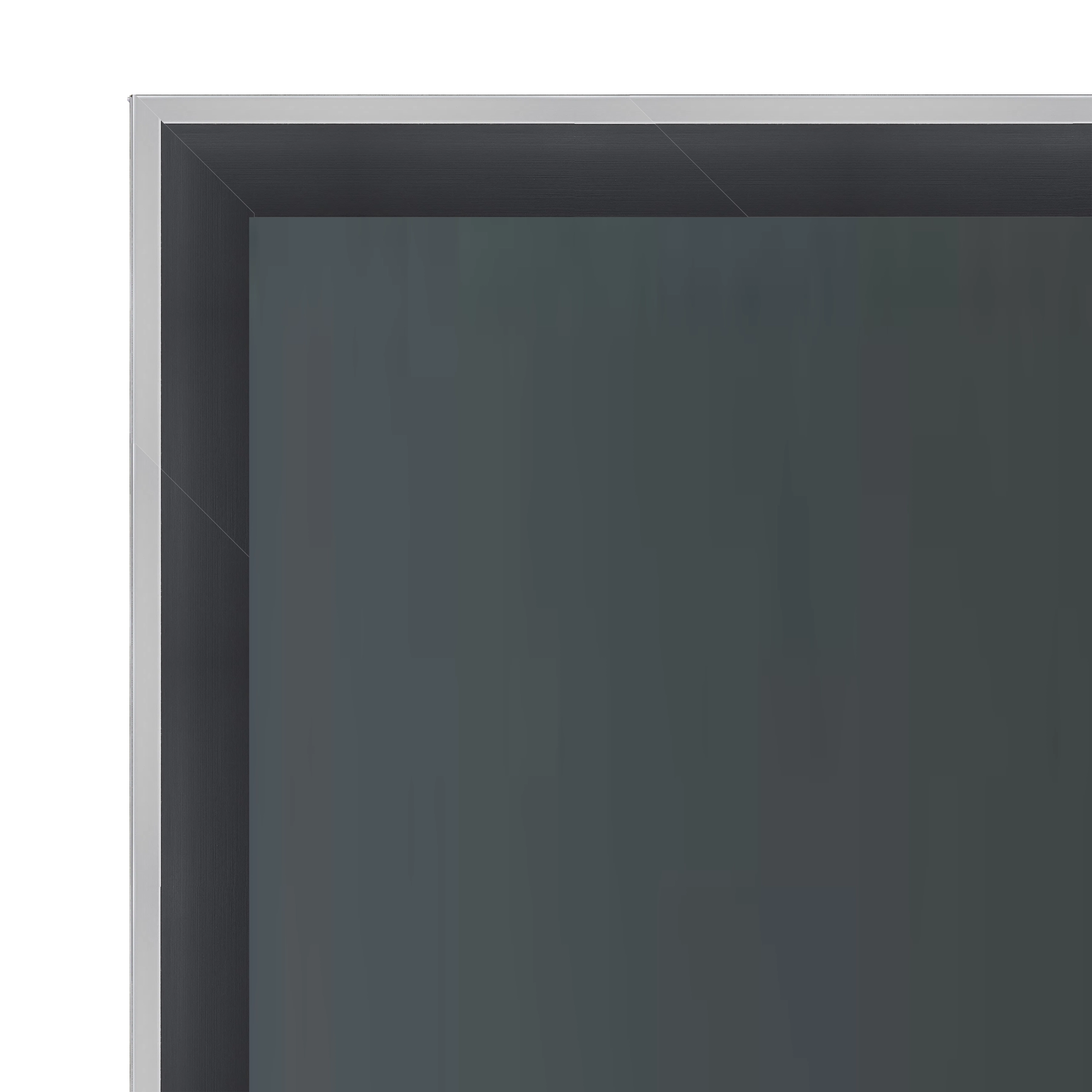 black-silver-tv-frame-modern-corner-detail Black and silver modern TV frame corner detail