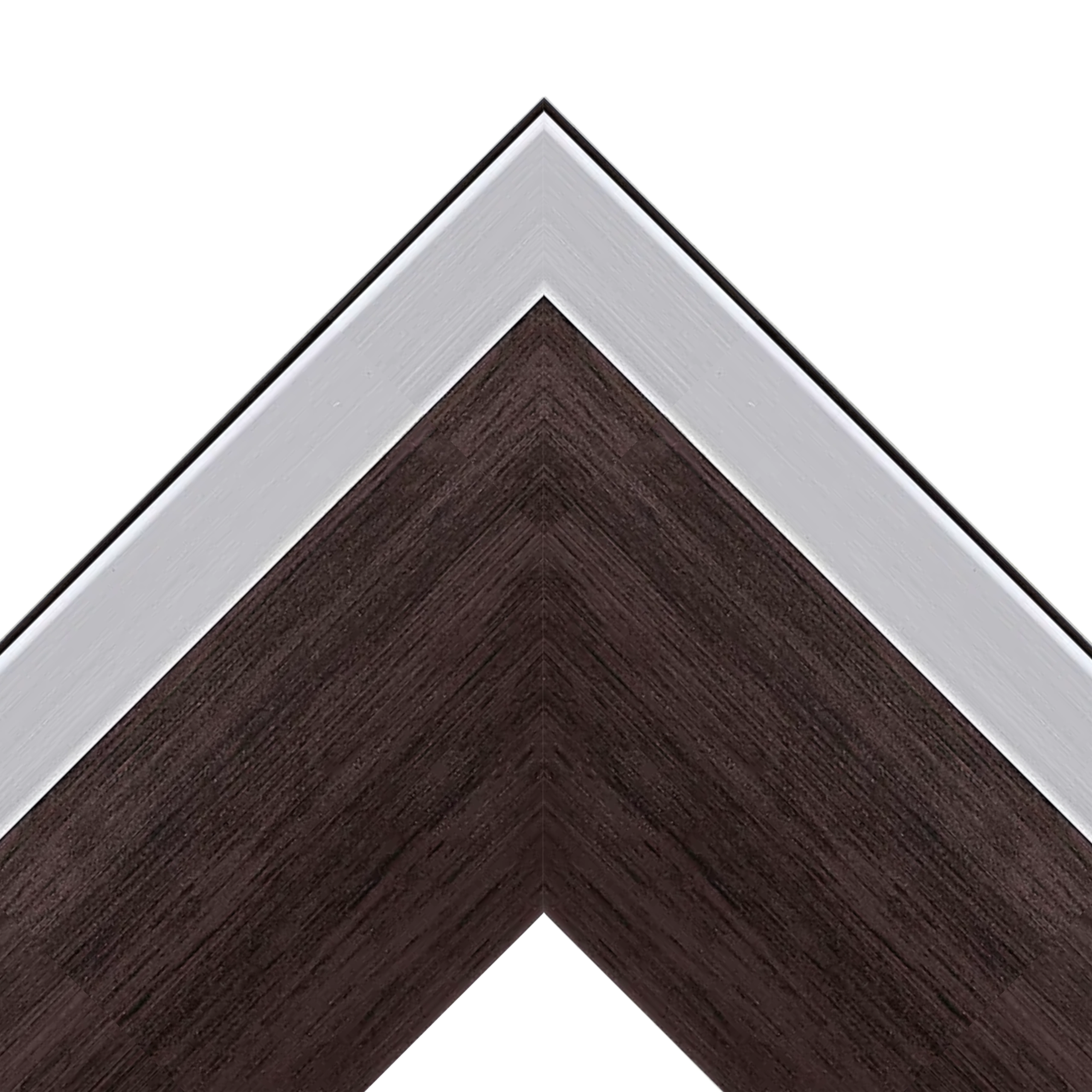 dark-wood-white-tv-frame-corner-detail Dark wood and white decorative TV frame corner detail