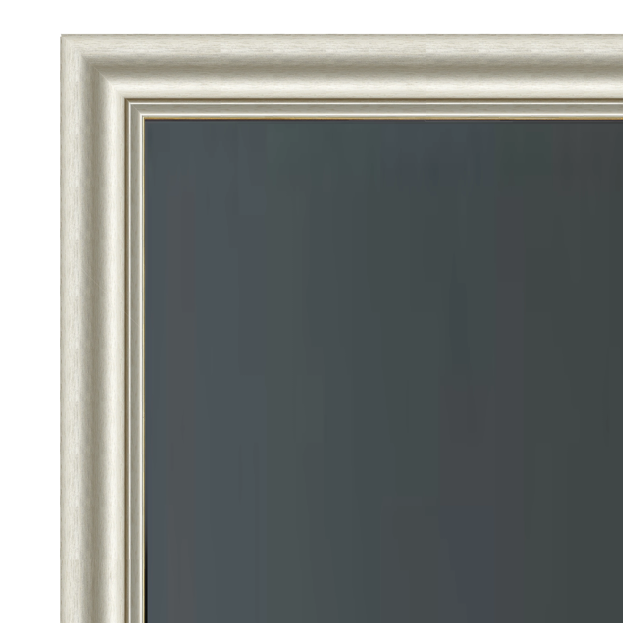 silver-classic-tv-frame-corner-detail Classic silver decorative TV frame corner with layered molding design
